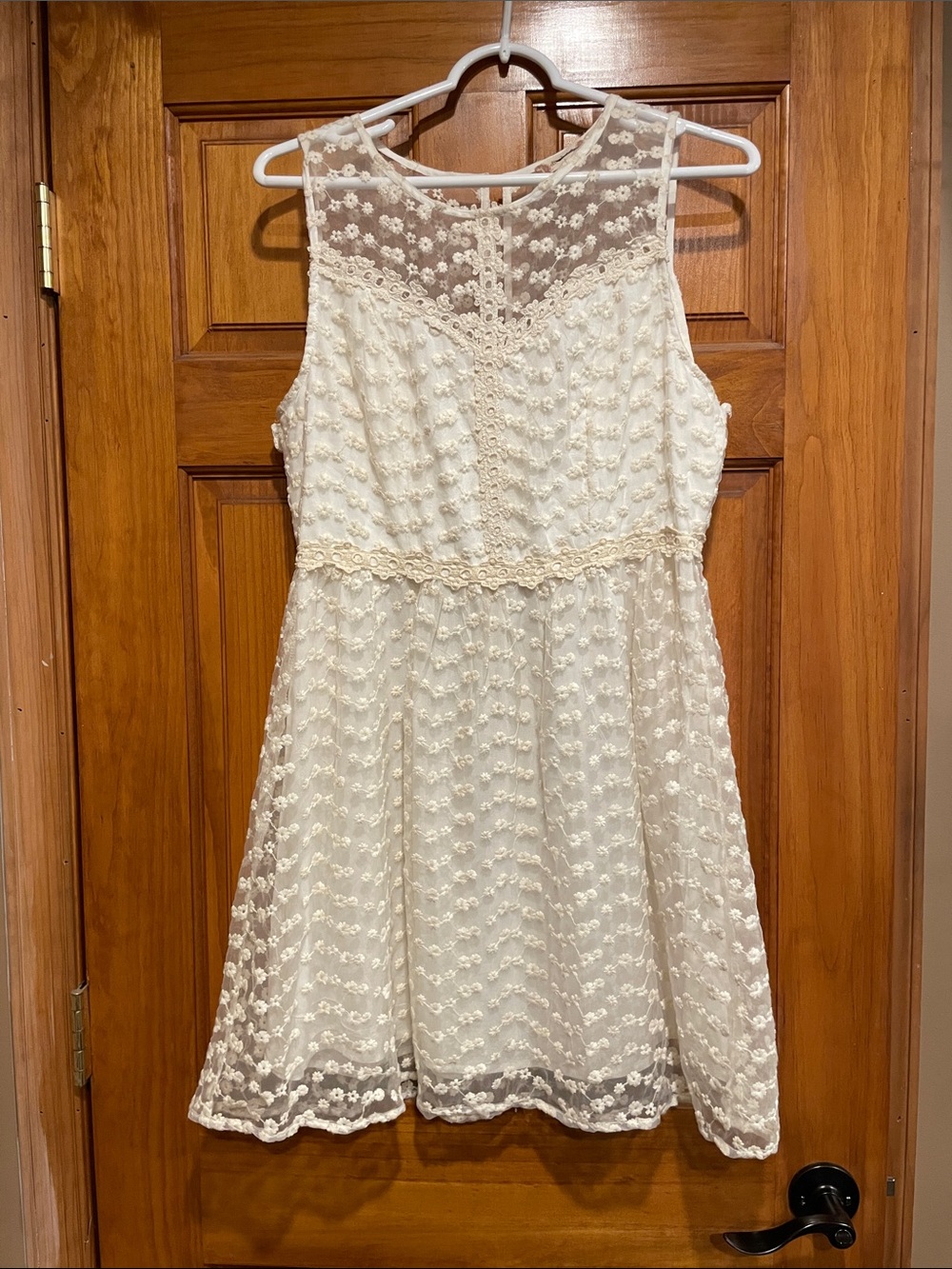 Altar'd State Ivory Floral Lace Sleeveless Dress